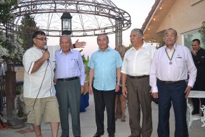 International flavor highlights annual Lemoore Rotary gathering Friday night Jesus Garcia with visiting Ecuador Rotarians (left to right) Jaime Benevides, Ignacio Villacreses, Libardo Alvarez and Carlos Tates.